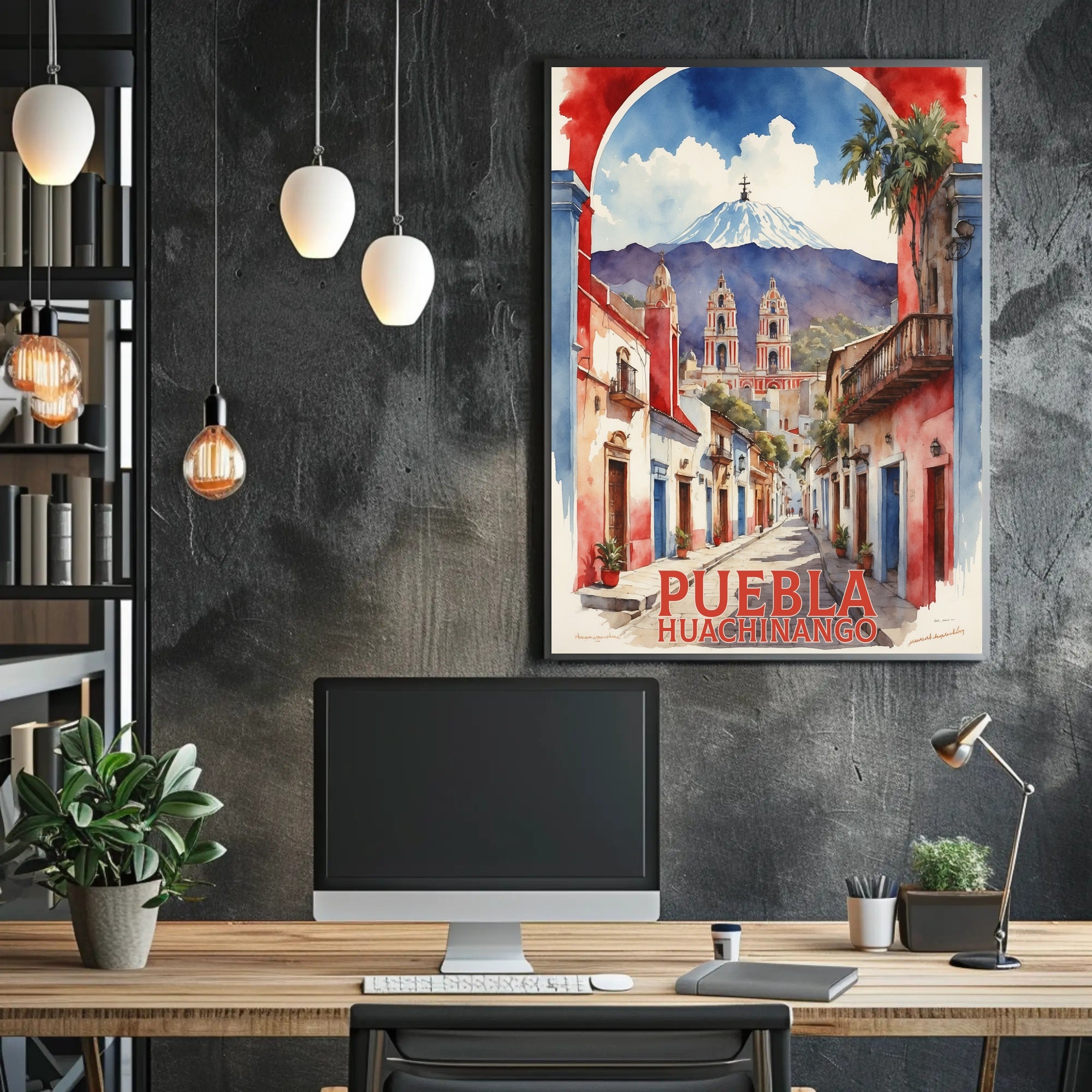 Vibrant Watercolor Street Scene Travel Poster PosterGoat