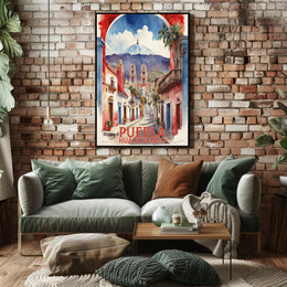 Vibrant Watercolor Street Scene Travel Poster PosterGoat