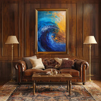 Vibrant Waves Abstract Painting Artistic Poster PosterGoat