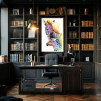 Vibrant Zebra Watercolor Art Print - Abstract or Artistic Poster PosterGoat