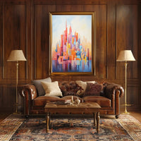 Vibrant geometric cityscape design abstract artistic poster PosterGoat