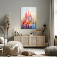 Vibrant geometric cityscape design abstract artistic poster PosterGoat