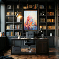 Vibrant geometric cityscape design abstract artistic poster PosterGoat