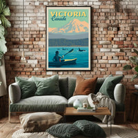 Victoria Coastal Kayaking Adventure Travel Poster PosterGoat