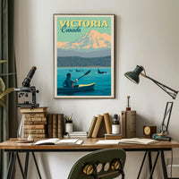 Victoria Coastal Kayaking Adventure Travel Poster PosterGoat