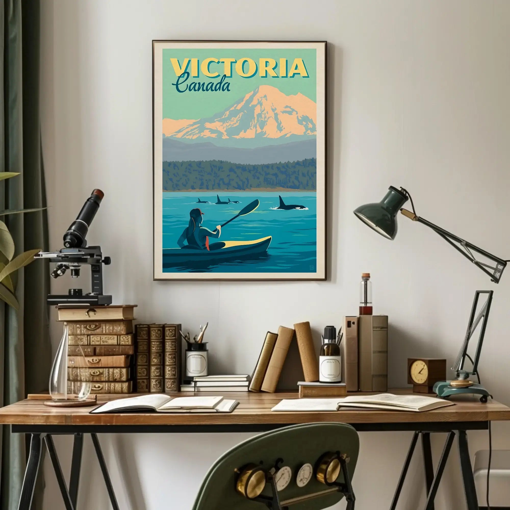 Victoria Coastal Kayaking Adventure Travel Poster PosterGoat