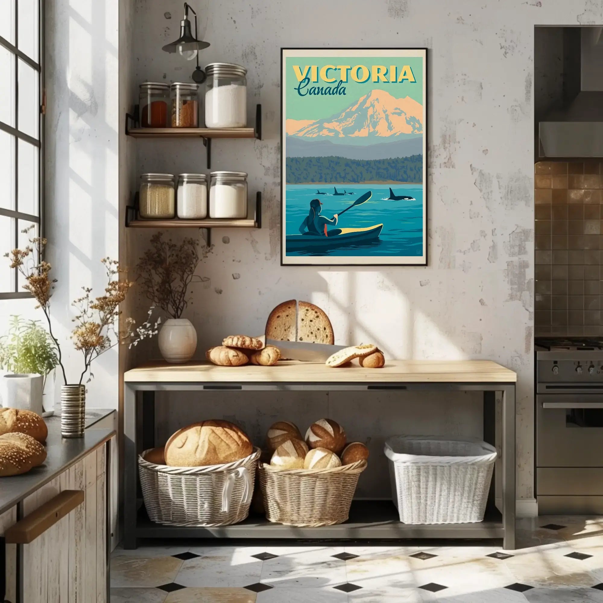 Victoria Coastal Kayaking Adventure Travel Poster PosterGoat