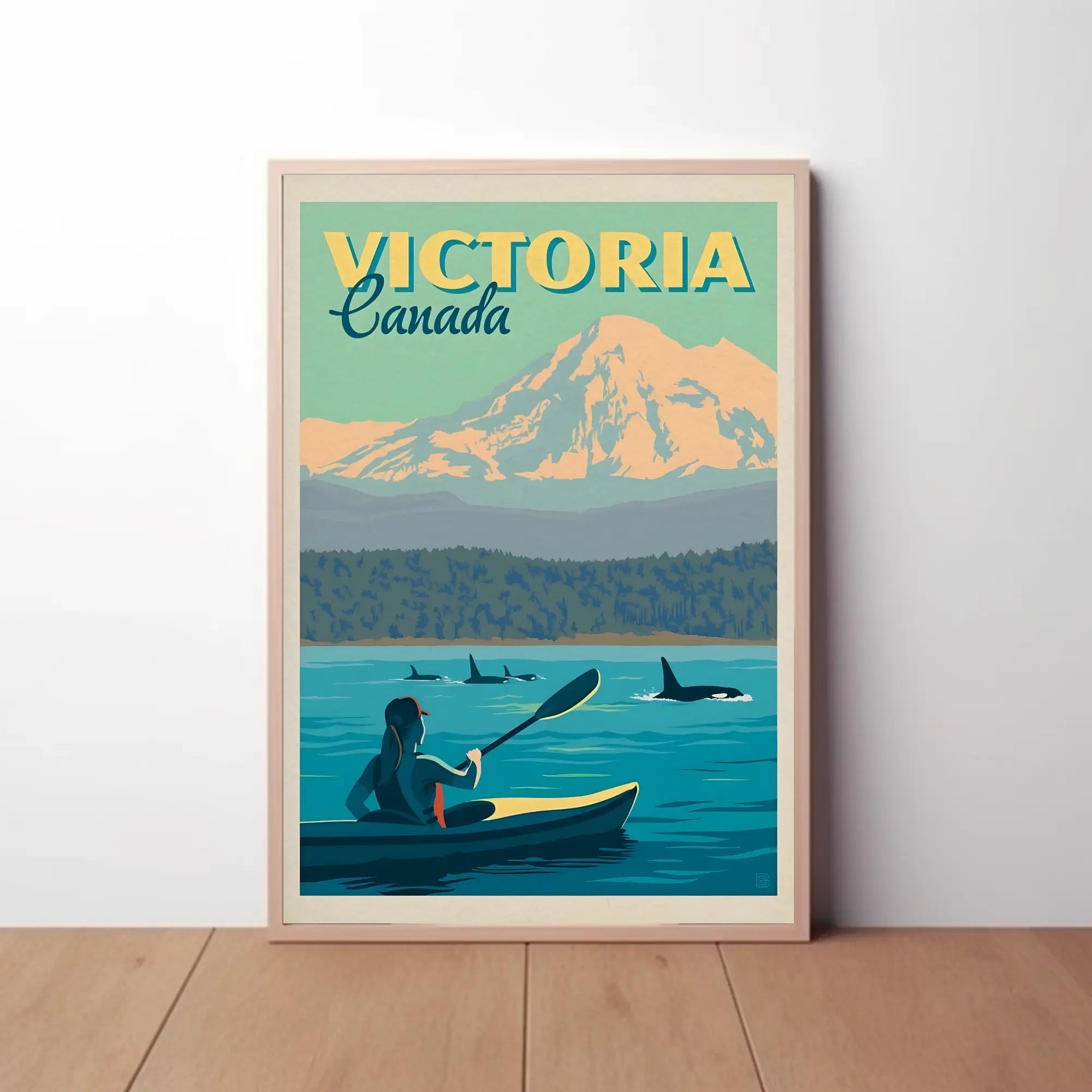Victoria Coastal Kayaking Adventure Travel Poster PosterGoat