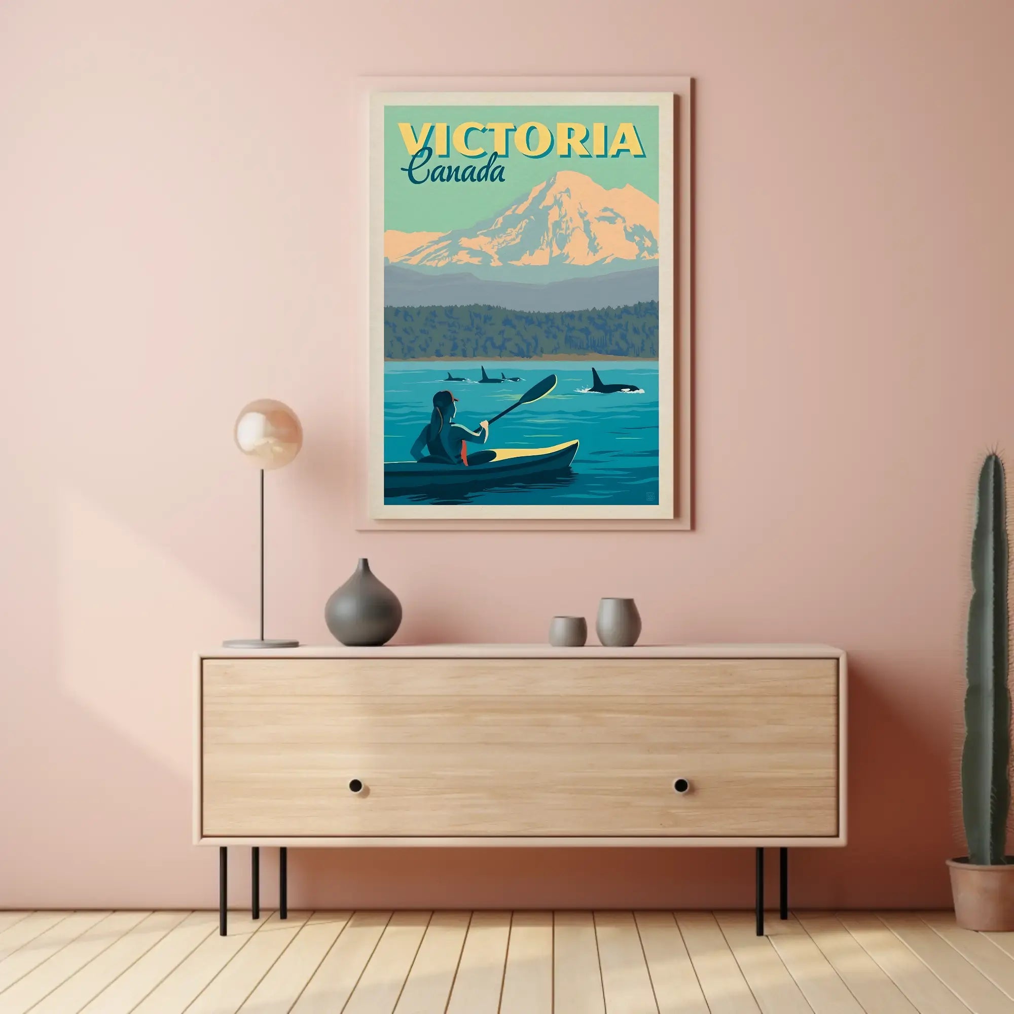 Victoria Coastal Kayaking Adventure Travel Poster PosterGoat