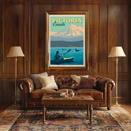 Victoria Coastal Kayaking Adventure Travel Poster PosterGoat