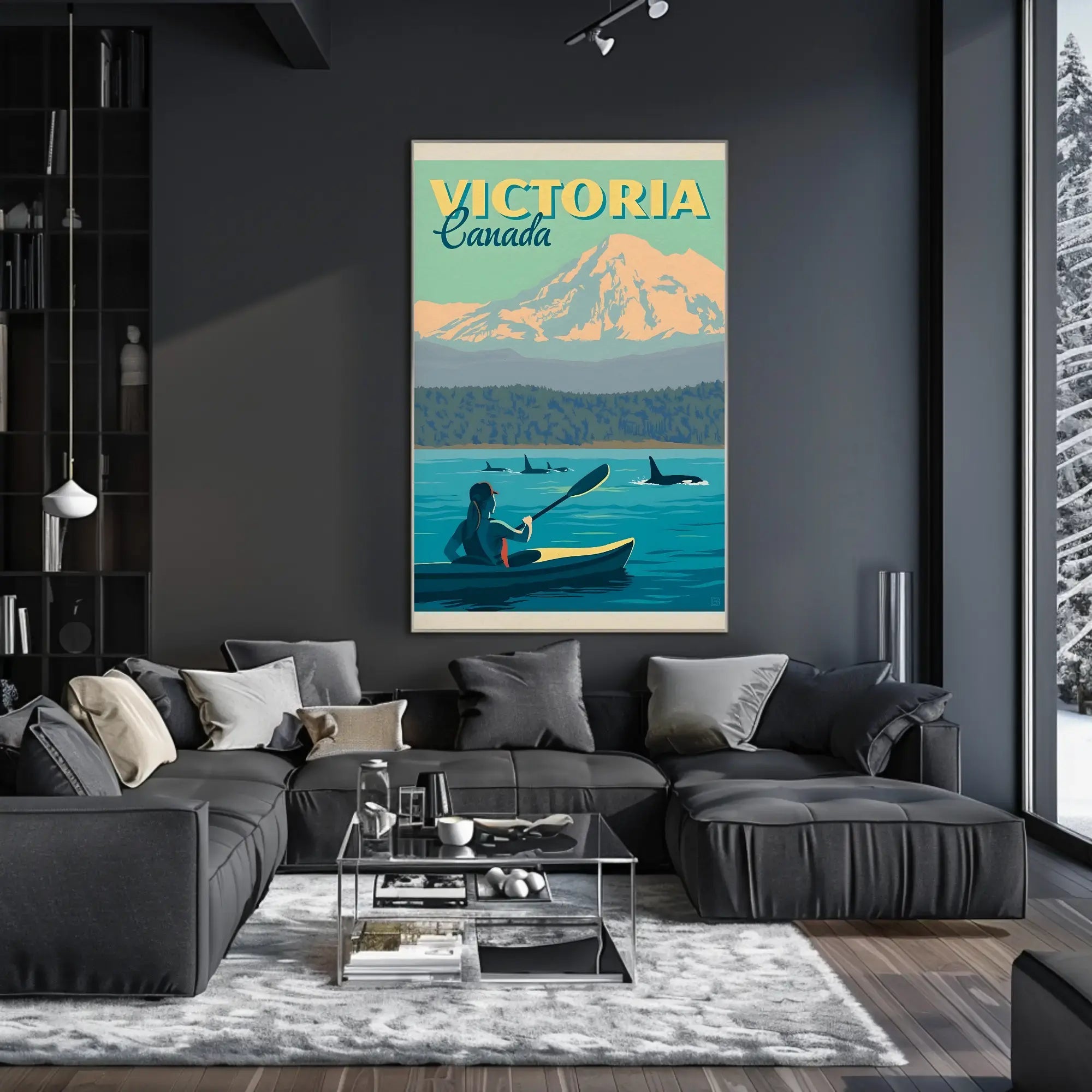 Victoria Coastal Kayaking Adventure Travel Poster PosterGoat