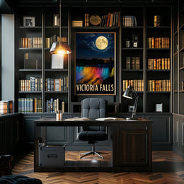 Victoria Falls Nightscape Travel Poster PosterGoat