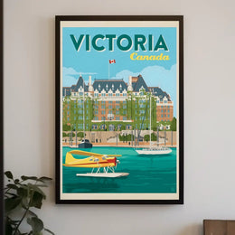 Victoria Harbor Vintage Travel Charm - Travel Poster PosterGoat