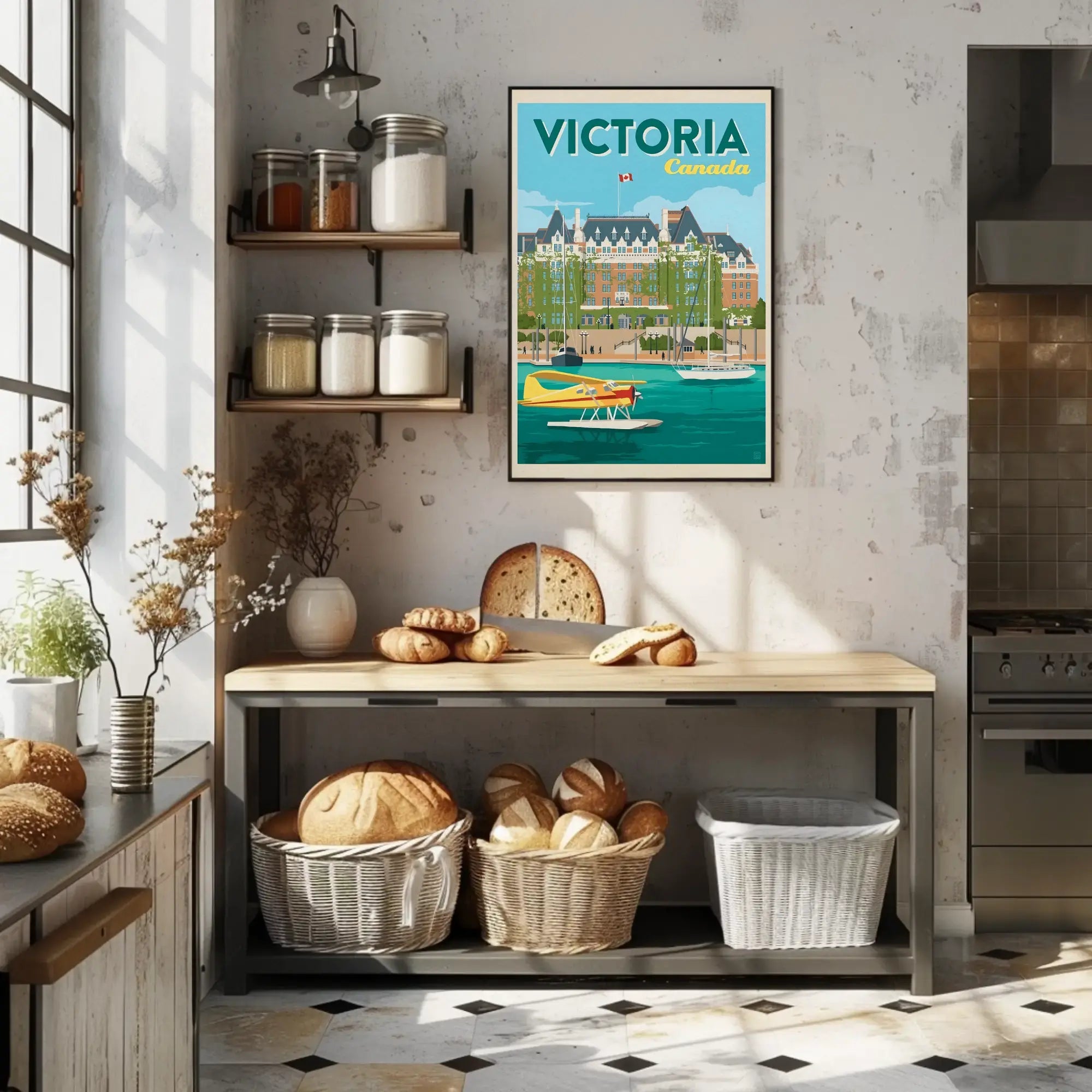 Victoria Harbor Vintage Travel Charm - Travel Poster PosterGoat