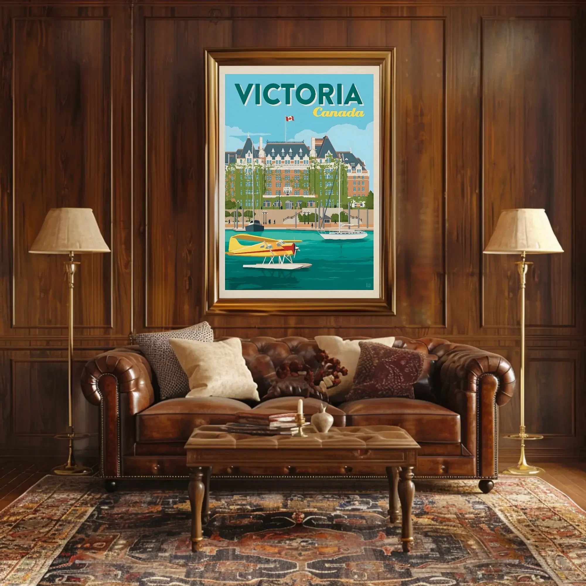 Victoria Harbor Vintage Travel Charm - Travel Poster PosterGoat