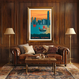 Victoria Harbor Vintage Travel Poster PosterGoat
