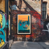 Victoria Harbor Vintage Travel Poster PosterGoat