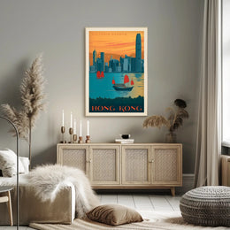 Victoria Harbor Vintage Travel Poster PosterGoat