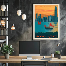 Victoria Harbor Vintage Travel Poster PosterGoat