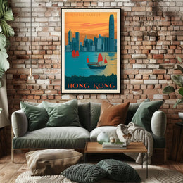 Victoria Harbor Vintage Travel Poster PosterGoat