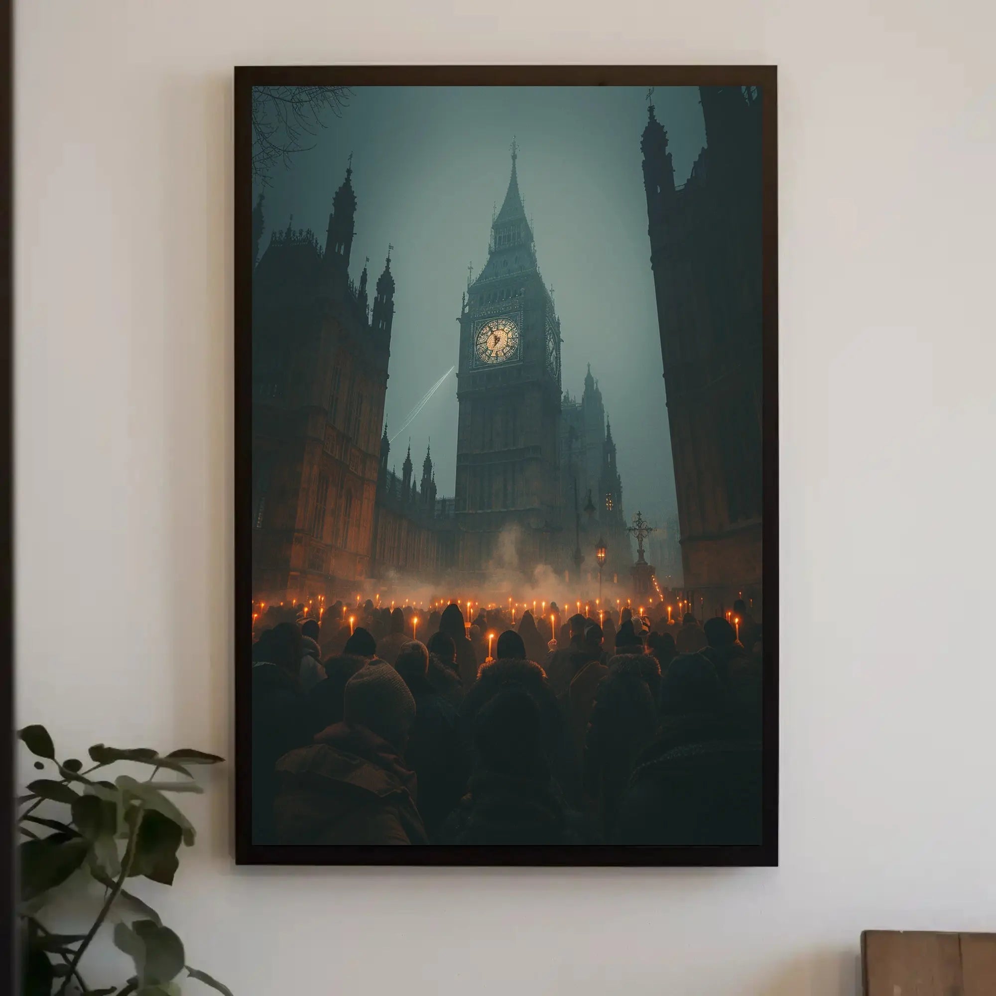 Victorian Candlelit Vigil in Gothic London Poster PosterGoat
