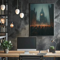 Victorian Candlelit Vigil in Gothic London Poster PosterGoat