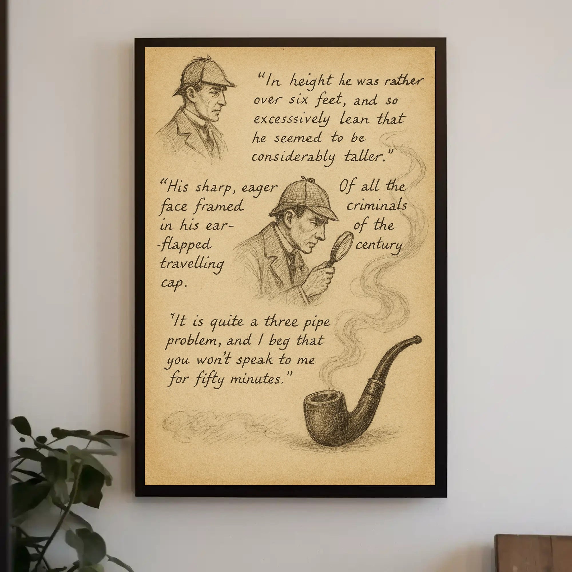 Victorian Detective Illustration Art Print Poster PosterGoat