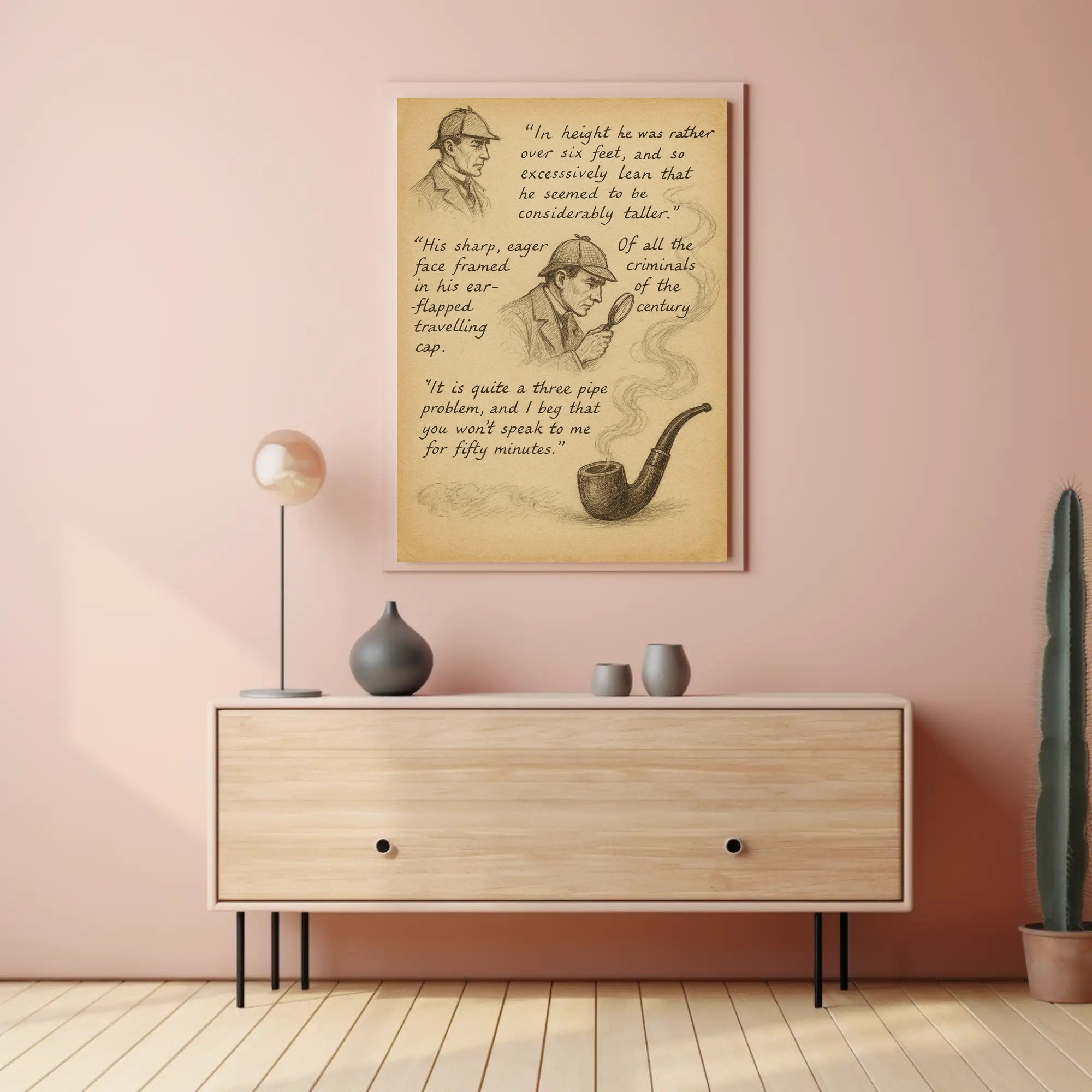 Victorian Detective Illustration Art Print Poster PosterGoat