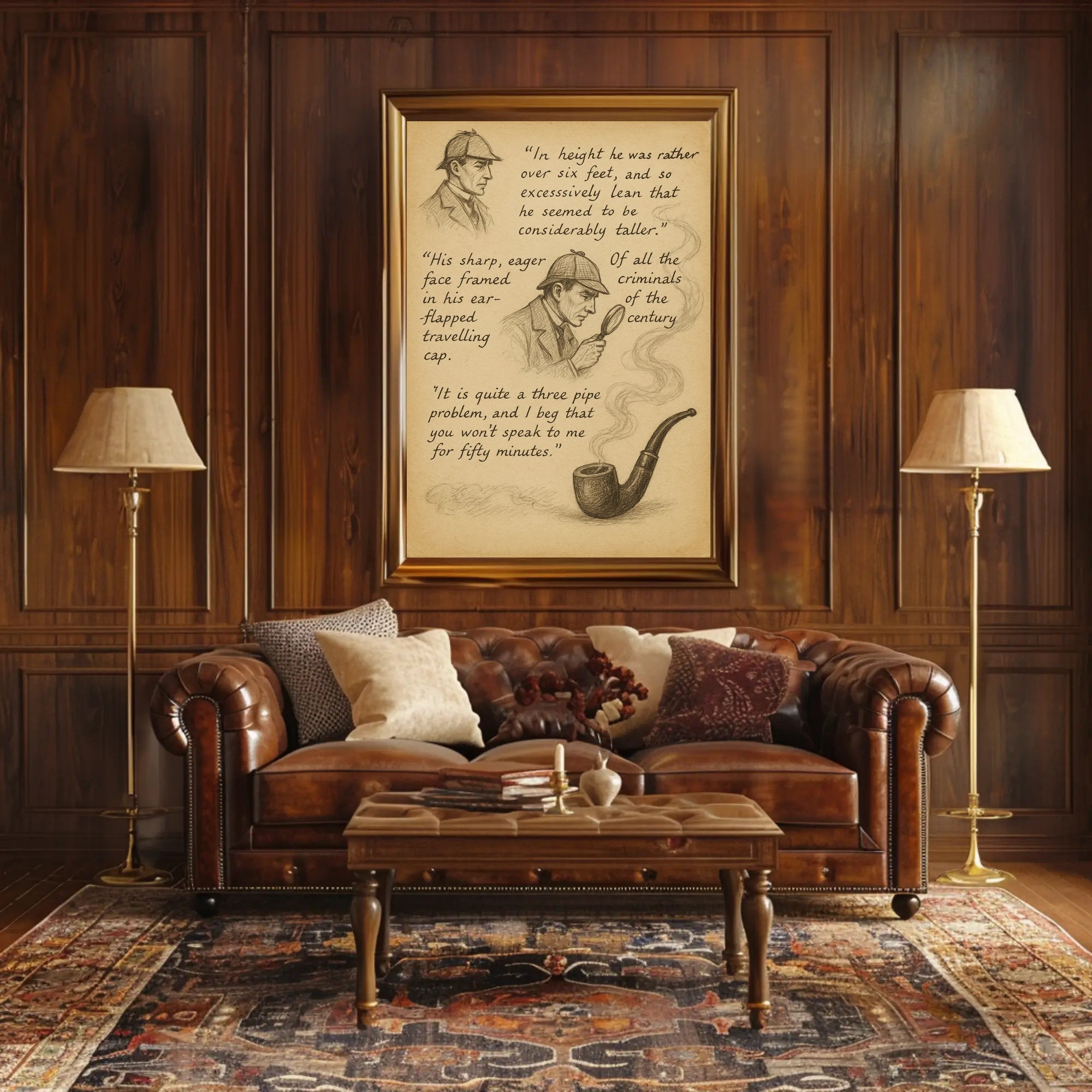 Victorian Detective Illustration Art Print Poster PosterGoat