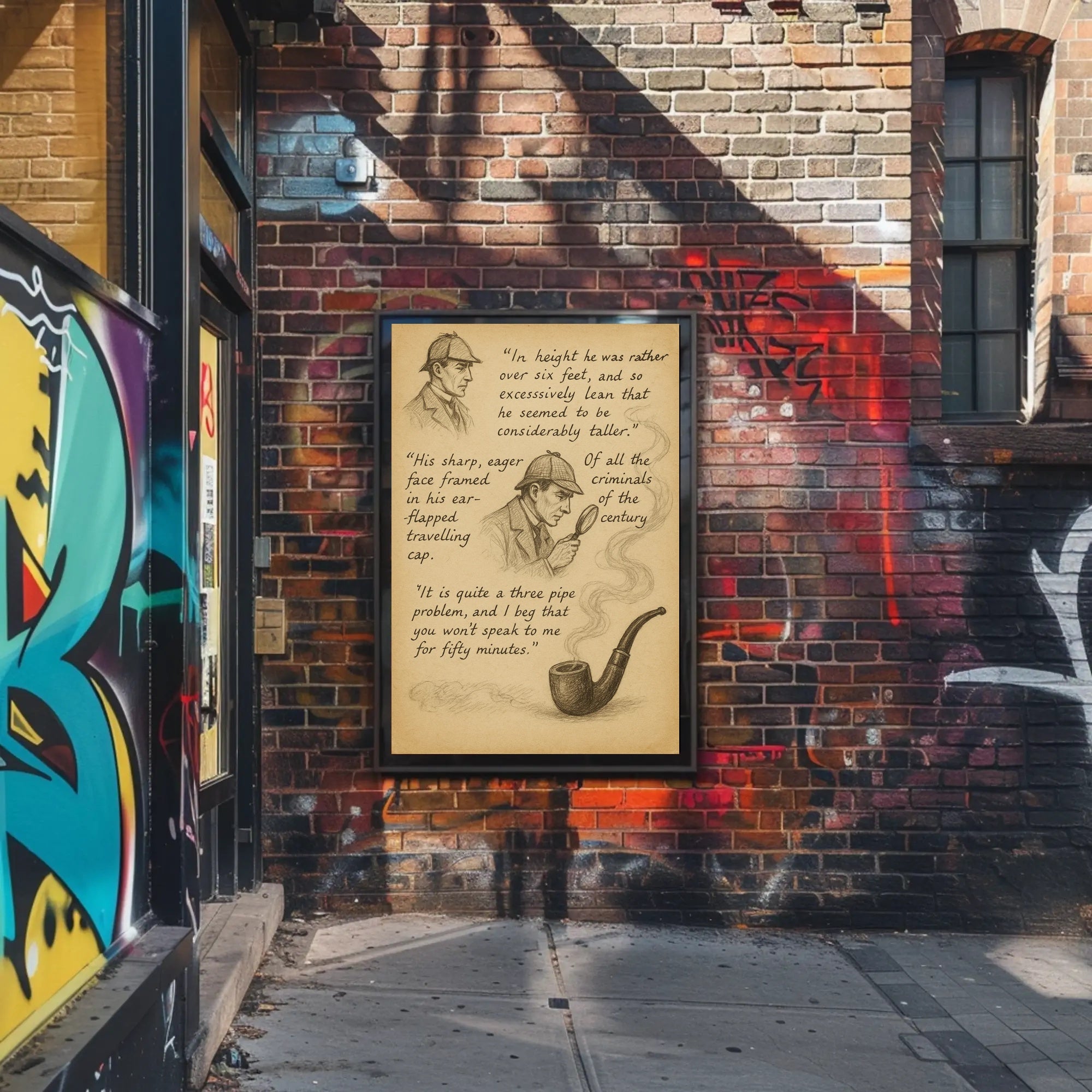 Victorian Detective Illustration Art Print Poster PosterGoat