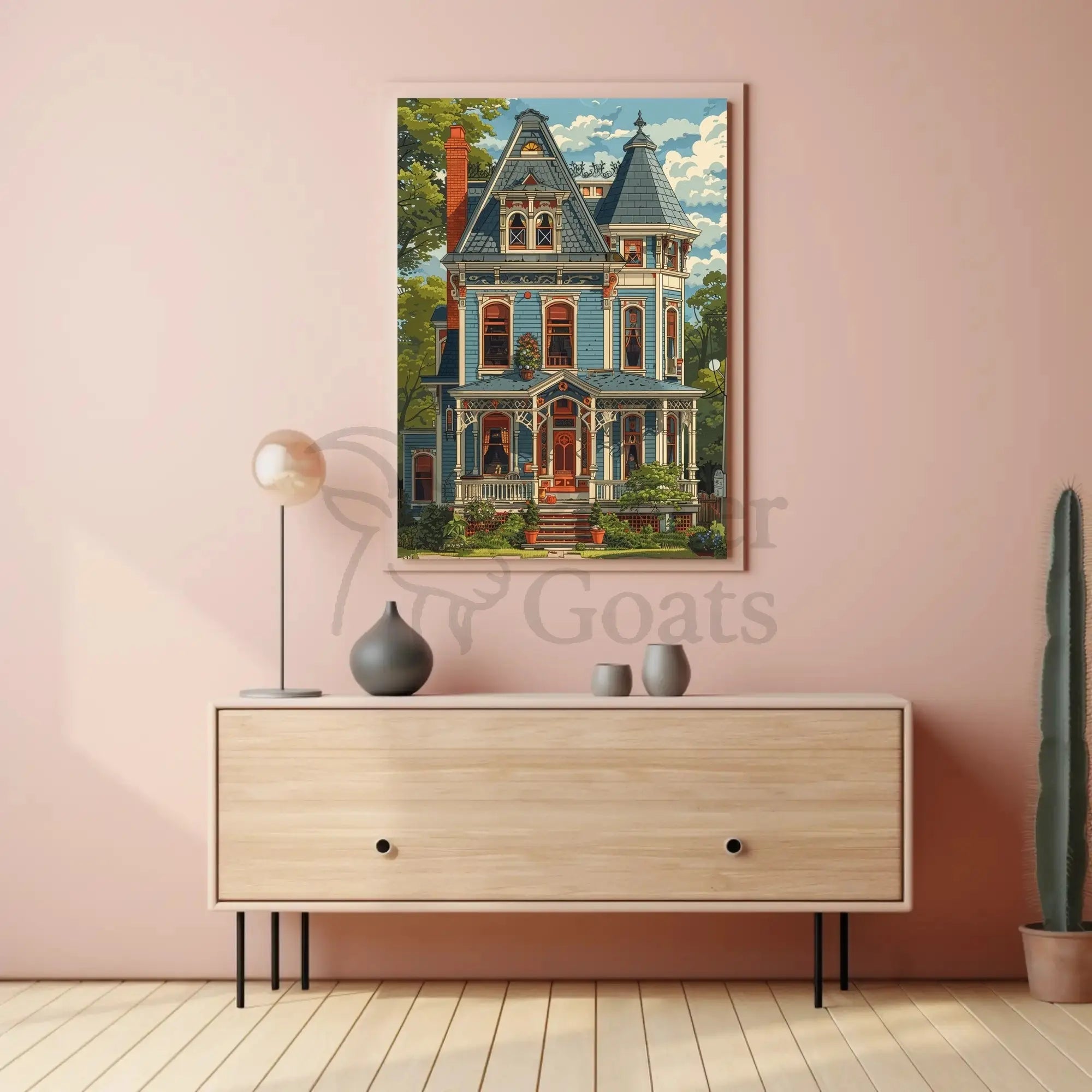 Victorian Elegance: Classic Home Illustration Cultural or Heritage Poster PosterGoat