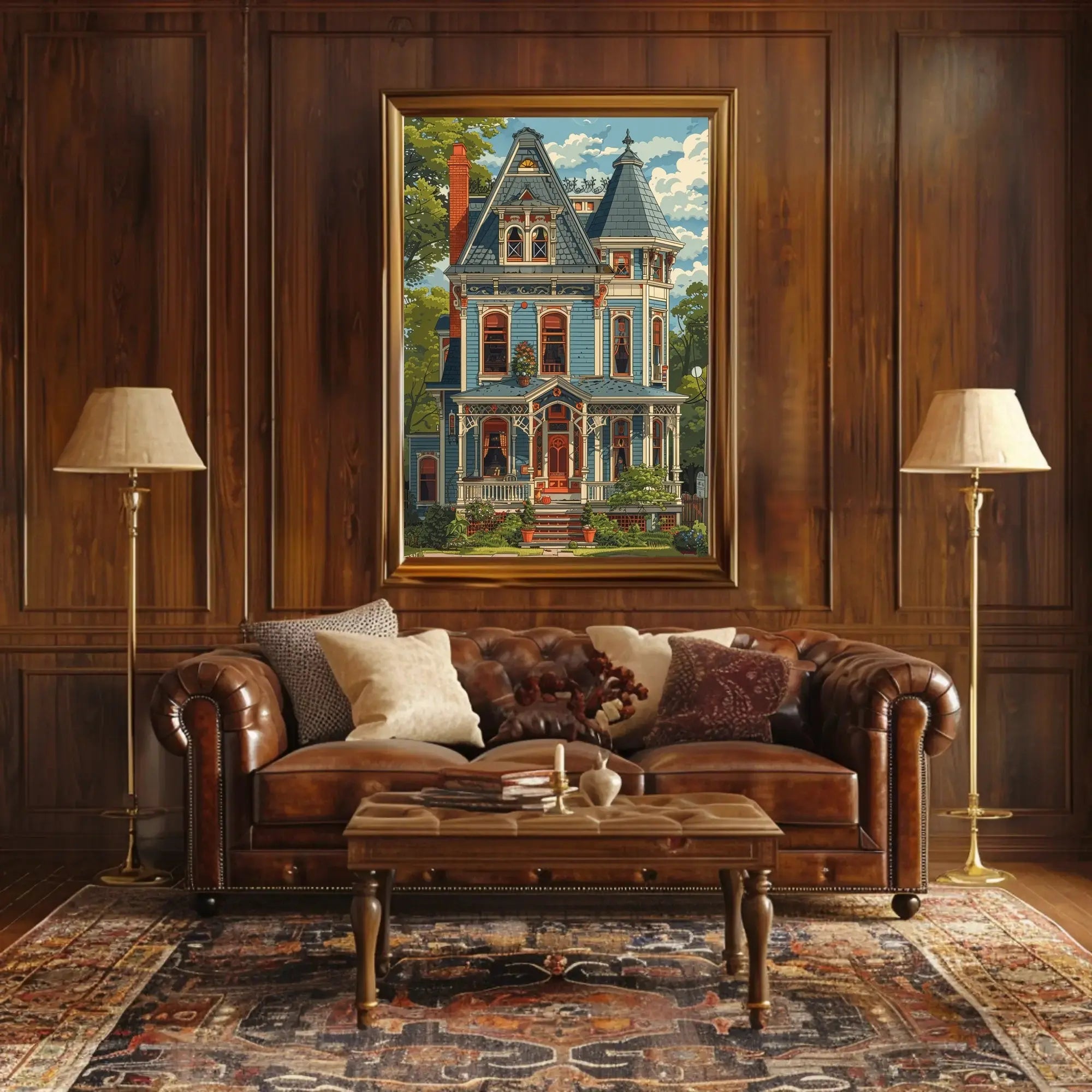 Victorian Elegance: Classic Home Illustration Cultural or Heritage Poster PosterGoat