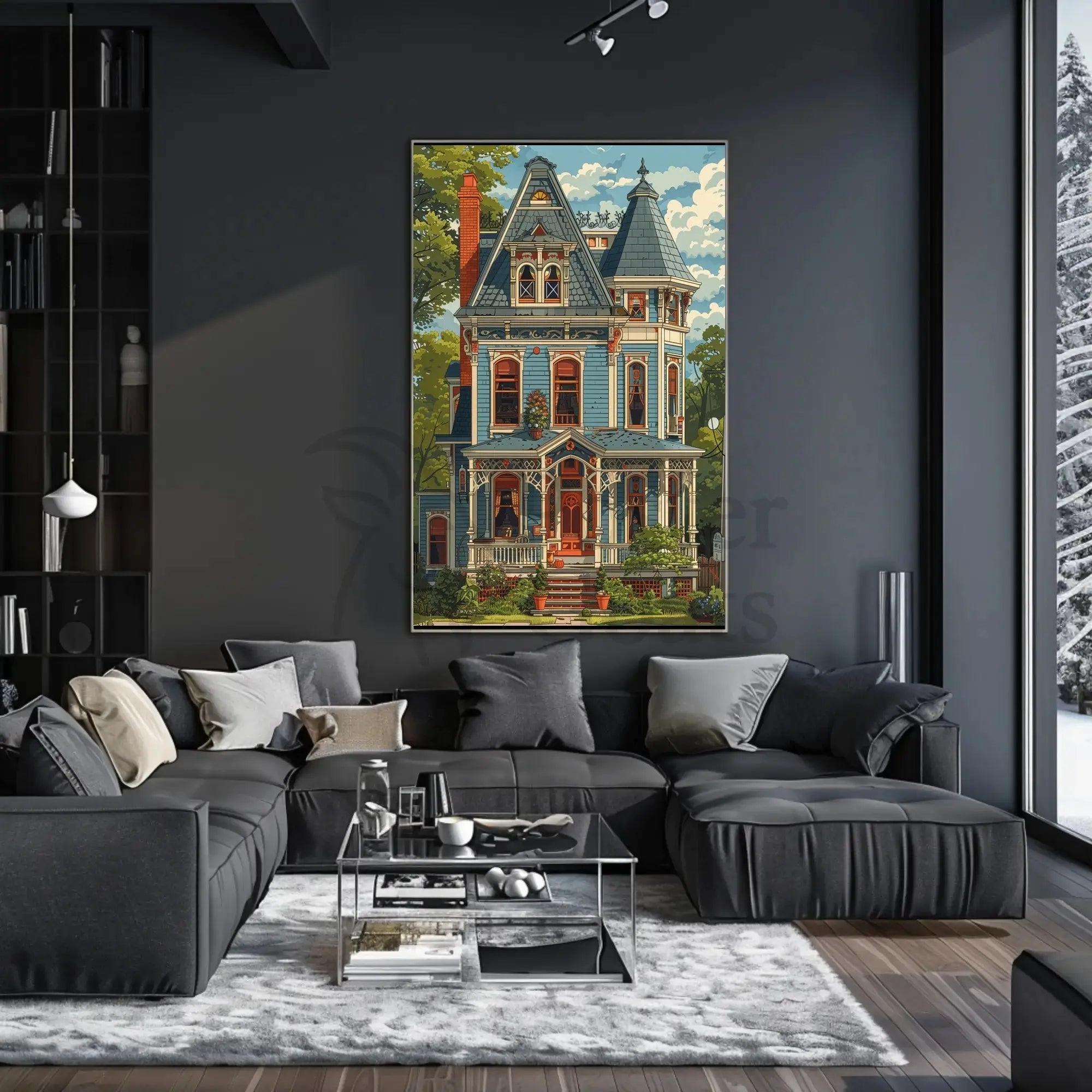 Victorian Elegance: Classic Home Illustration Cultural or Heritage Poster PosterGoat