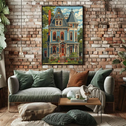 Victorian Elegance: Classic Home Illustration Cultural or Heritage Poster PosterGoat