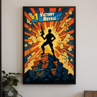 Victory Royale Comic Style Gaming Triumph Pop Culture Poster PosterGoat