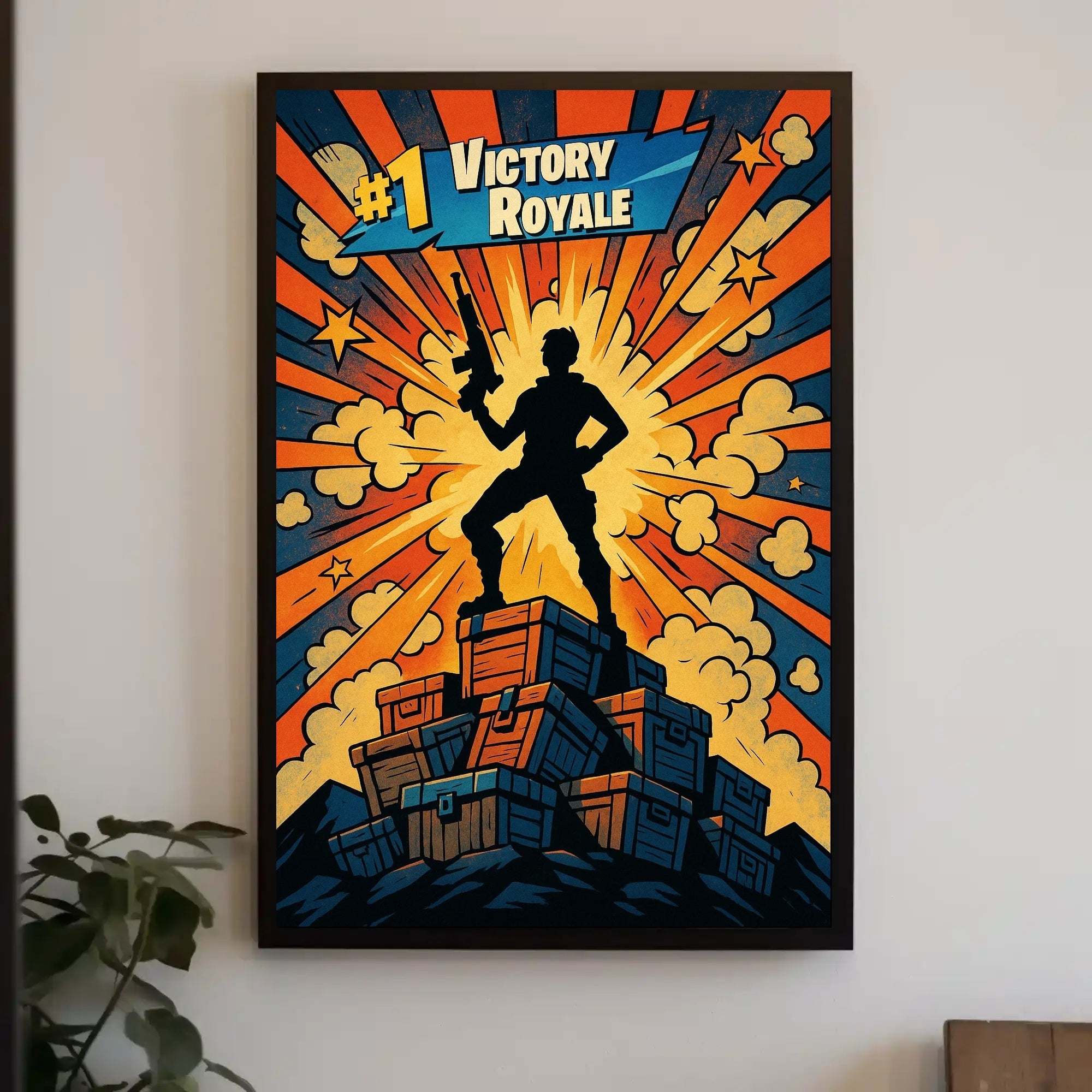Victory Royale Comic Style Gaming Triumph Pop Culture Poster PosterGoat