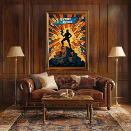 Victory Royale Comic Style Gaming Triumph Pop Culture Poster PosterGoat