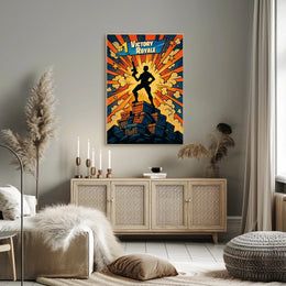 Victory Royale Comic Style Gaming Triumph Pop Culture Poster PosterGoat