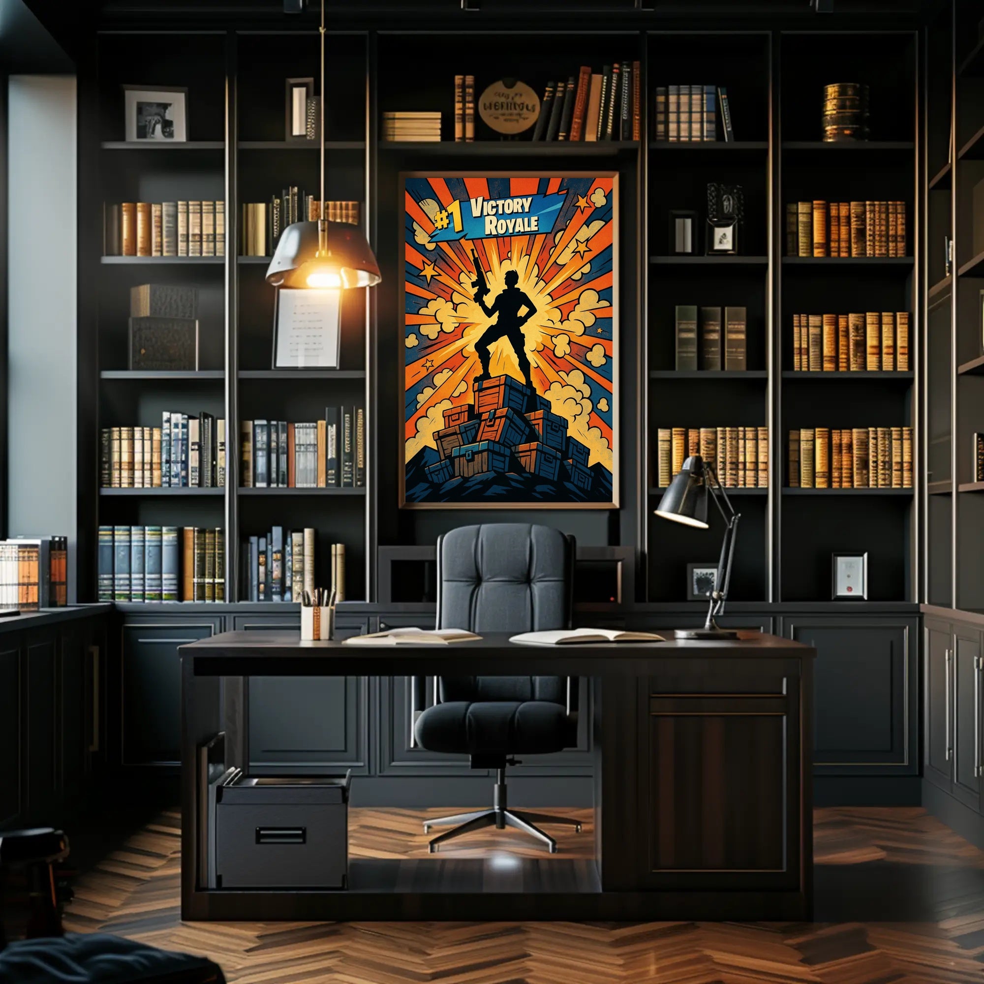Victory Royale Comic Style Gaming Triumph Pop Culture Poster PosterGoat
