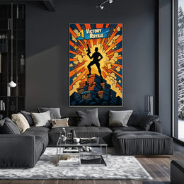 Victory Royale Comic Style Gaming Triumph Pop Culture Poster PosterGoat