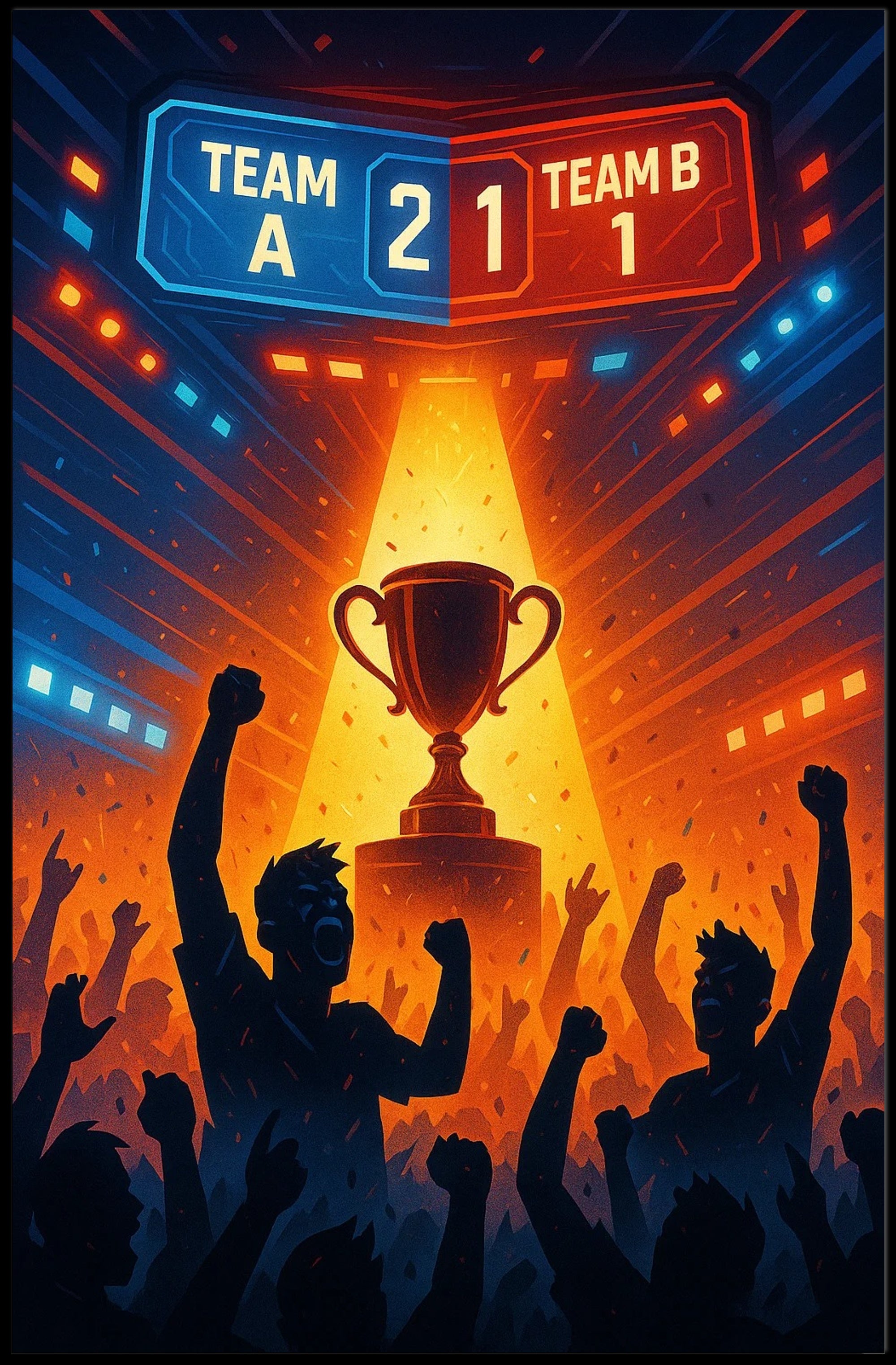 Victory Trophy Highlighted in Sports Competition Poster PosterGoat