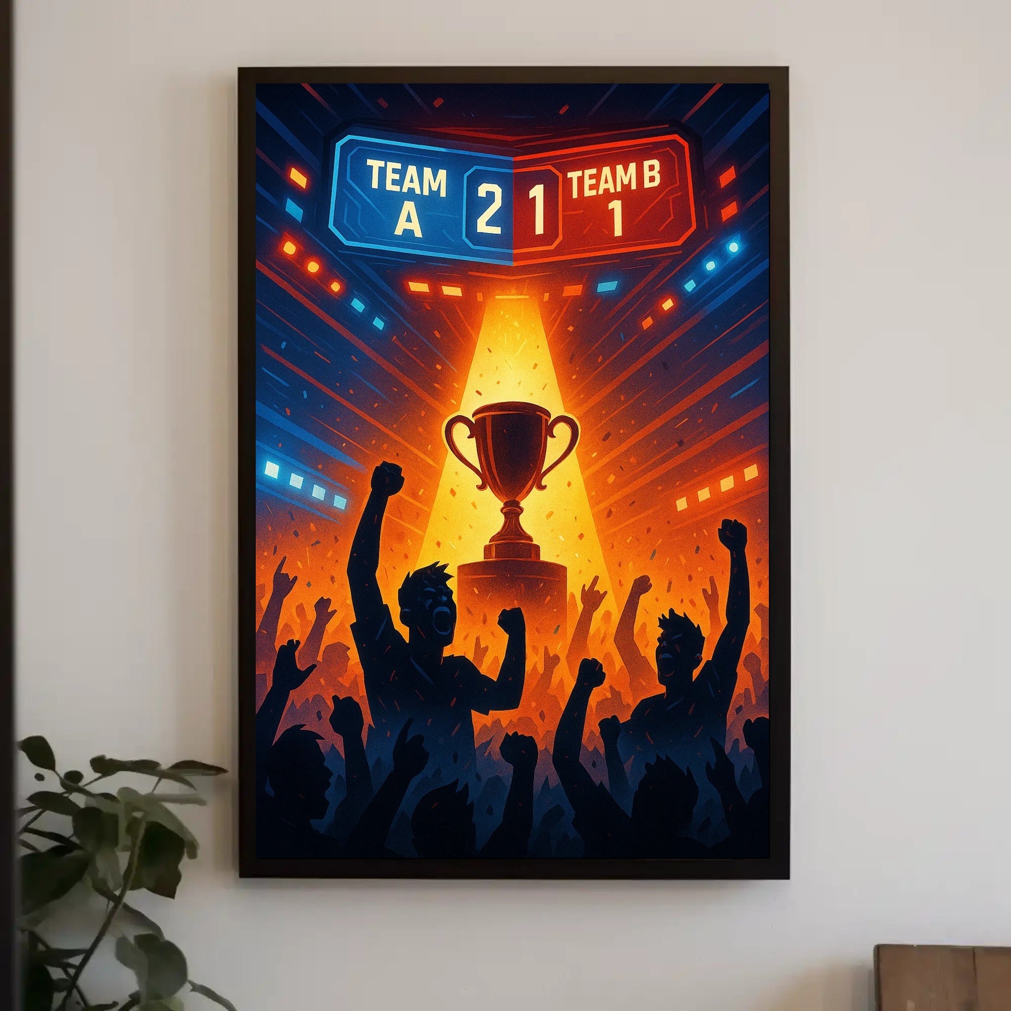Victory Trophy Highlighted in Sports Competition Poster PosterGoat