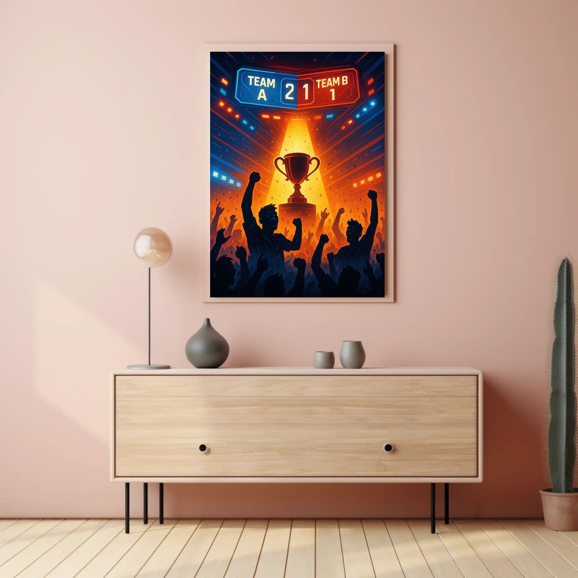 Victory Trophy Highlighted in Sports Competition Poster PosterGoat