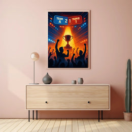 Victory Trophy Highlighted in Sports Competition Poster PosterGoat