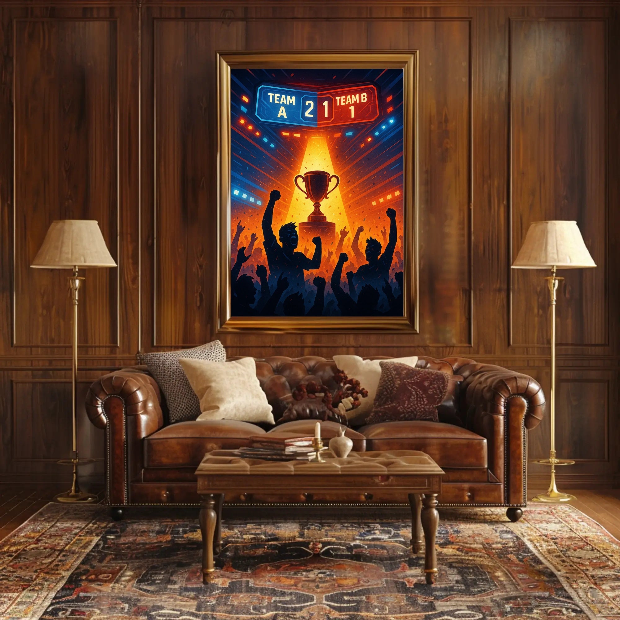 Victory Trophy Highlighted in Sports Competition Poster PosterGoat