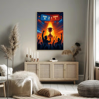 Victory Trophy Highlighted in Sports Competition Poster PosterGoat