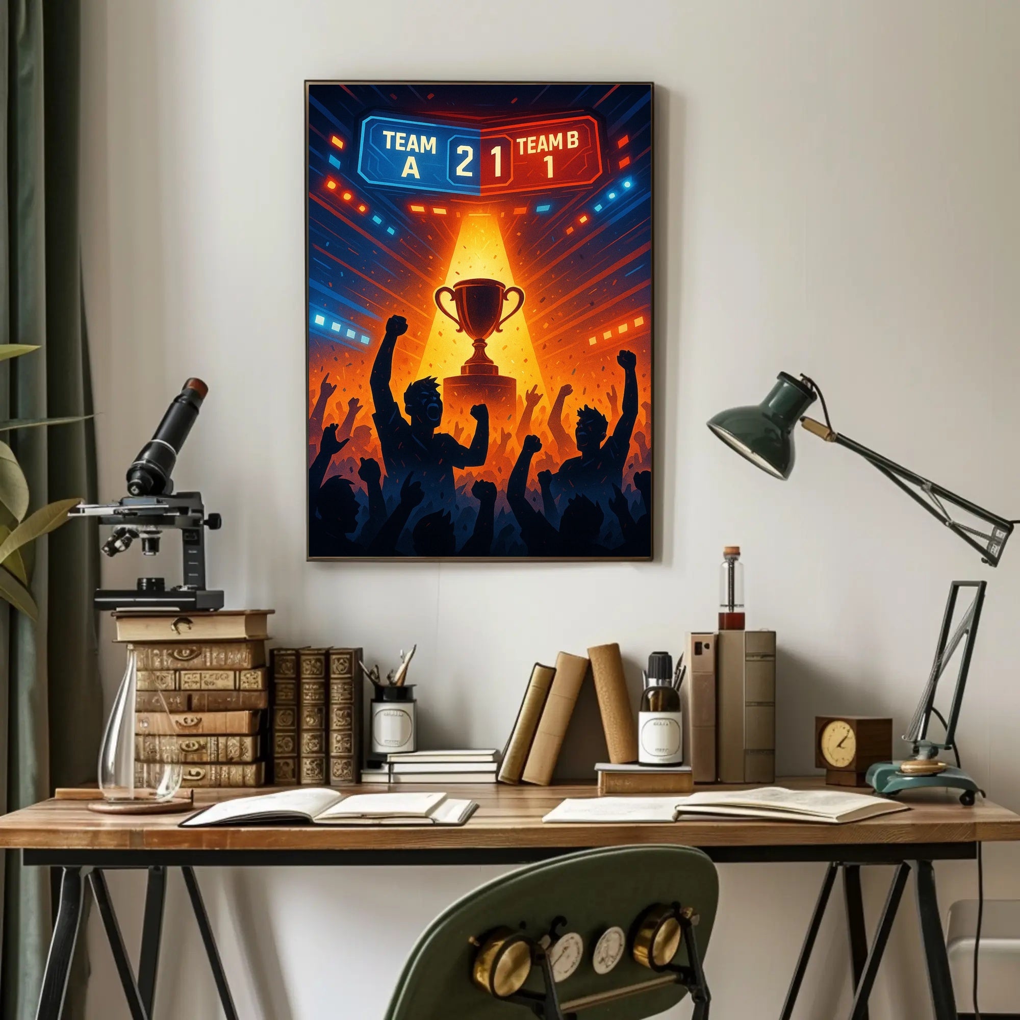 Victory Trophy Highlighted in Sports Competition Poster PosterGoat