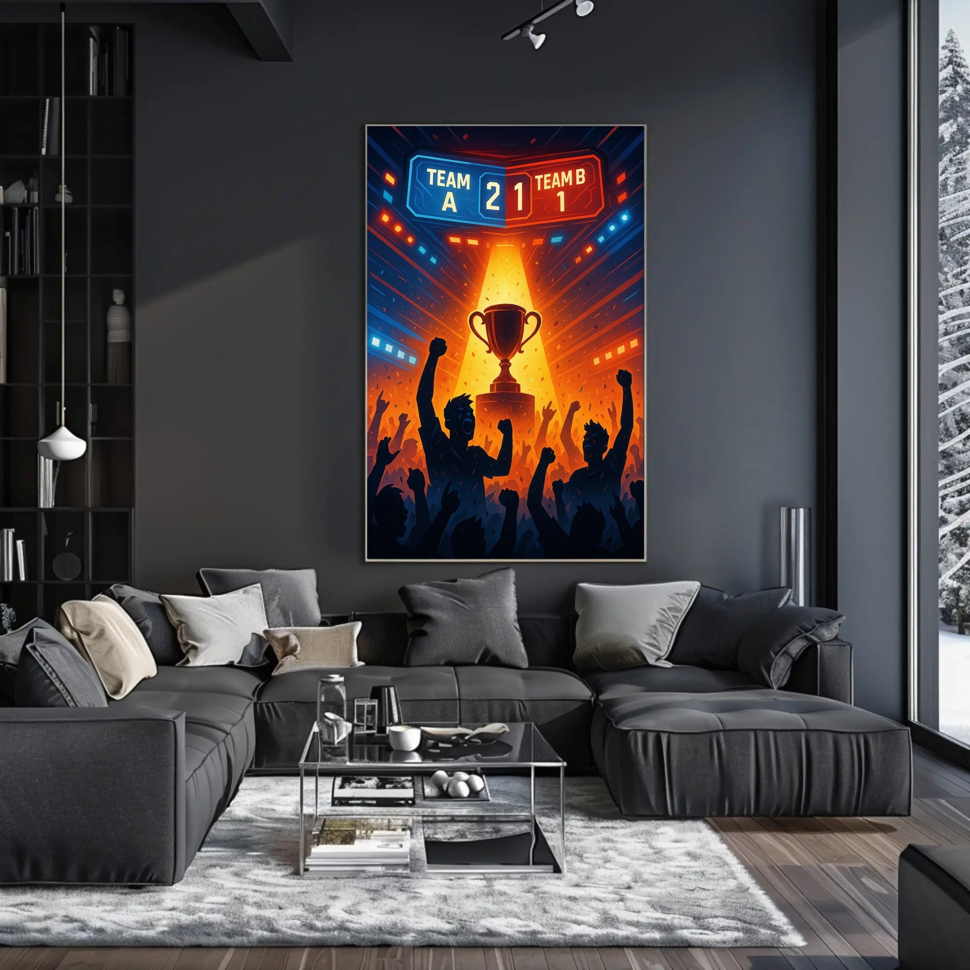 Victory Trophy Highlighted in Sports Competition Poster PosterGoat