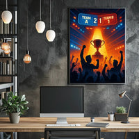 Victory Trophy Highlighted in Sports Competition Poster PosterGoat