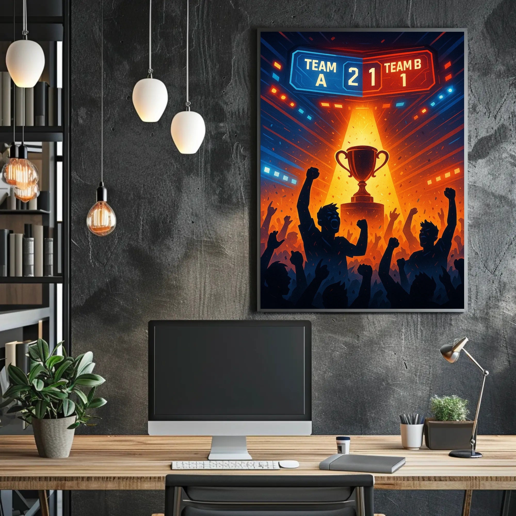 Victory Trophy Highlighted in Sports Competition Poster PosterGoat
